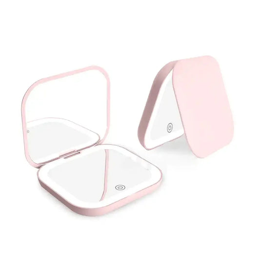 Glow Anywhere: Portable LED Makeup Mirror with 2X Magnification