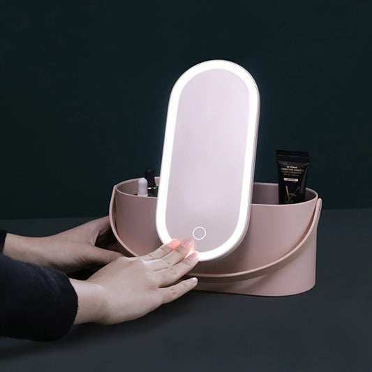 Glow On-The-Go: Travel Cosmetic Case with Mirror & LED Lights