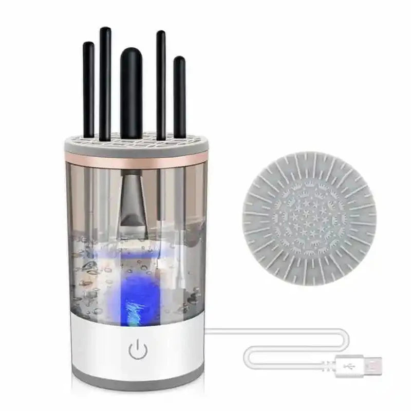 3-in-1 Electric Makeup Brush Cleaner – Spin, Wash & Dry in Seconds!